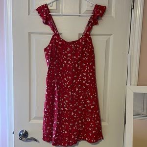 Target Red Floral midi dress
